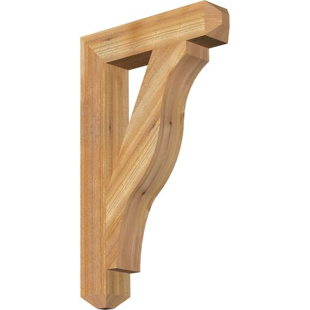 Ekena Millwork Funston Craftsman Rough Sawn Bracket, Western Red Cedar, 4"W x 20"D x 32"H BKT04X20X32FST04RWR